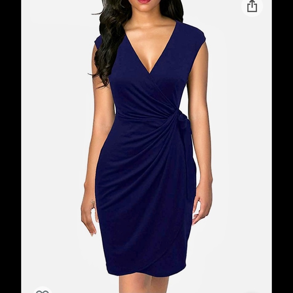 ⚜️Berydress Vintage V-Neck Sheath Faux Wrap Dress⚜️NWT